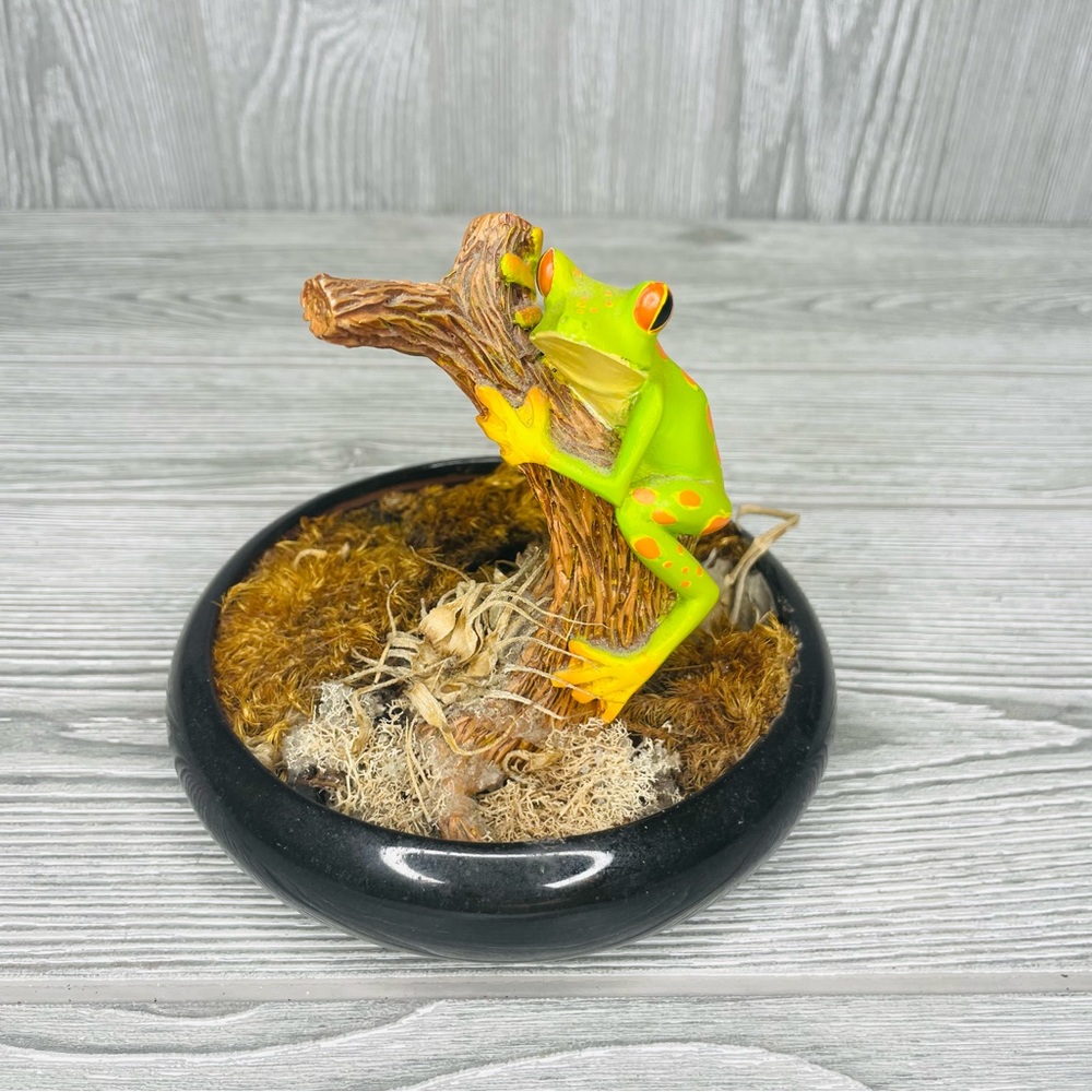 Home Depot decorative tree frog air plant pot / planter table decoration